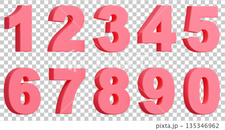 3D背景素材_数字_ピンク 3D背景素材_数字_ピンク 135346962