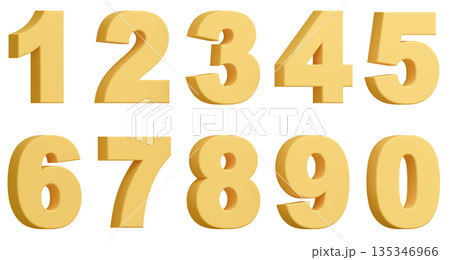 3D背景素材_数字_黄色 135346966