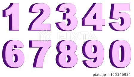 3D背景素材_数字_メタリック_紫 135346984