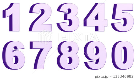 3D背景素材_数字_メタリック_紫 3D背景素材_数字_メタリック_紫 135346992