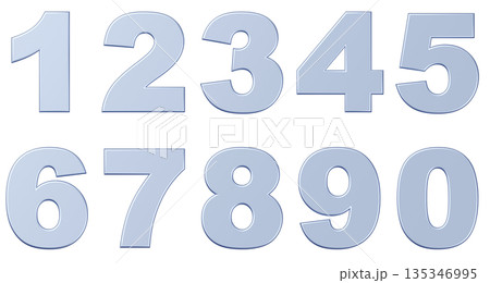 3D背景素材_数字_メタリック_銀 3D背景素材_数字_メタリック_銀 135346995