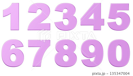 3D背景素材_数字_メタリック_紫 3D背景素材_数字_メタリック_紫 135347004