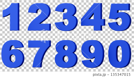 3D背景素材_数字_青 135347015
