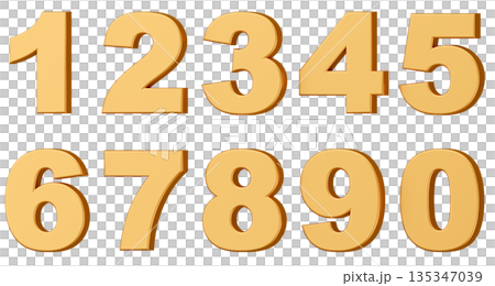 3D background material_numbers_metallic_yellow 3D background material_numbers_metallic_yellow 135347039