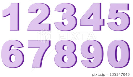 3D背景素材_数字_メタリック_紫 3D背景素材_数字_メタリック_紫 135347049