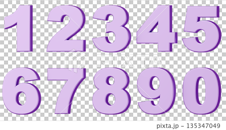 3D背景素材_数字_メタリック_紫 3D背景素材_数字_メタリック_紫 135347049