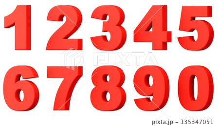 3D背景素材_数字_赤 135347051
