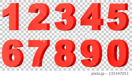 3D背景素材_数字_赤 135347051
