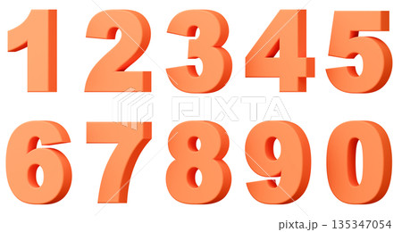 3D背景素材_数字_オレンジ 135347054