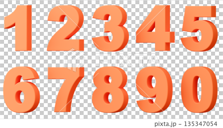 3D背景素材_数字_オレンジ 135347054