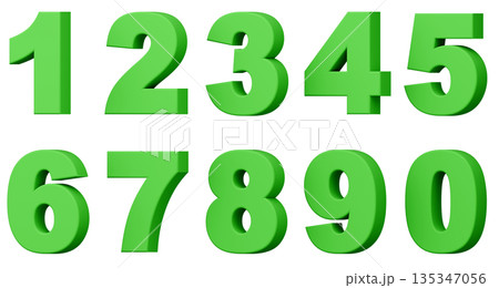 3D背景素材_数字_緑 3D背景素材_数字_緑 135347056