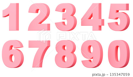 3D背景素材_数字_ピンク 135347059