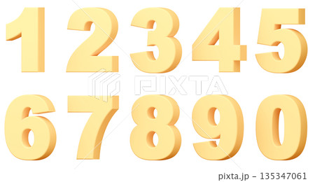 3D背景素材_数字_黄色 3D背景素材_数字_黄色 135347061