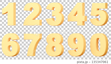3D背景素材_数字_黄色 3D背景素材_数字_黄色 135347061