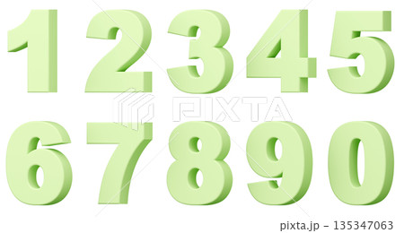 3D背景素材_数字_黄緑 135347063