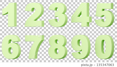 3D背景素材_数字_黄緑 135347063