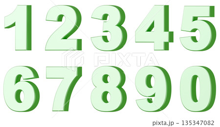 3D背景素材_数字_メタリック_黄緑 3D背景素材_数字_メタリック_黄緑 135347082