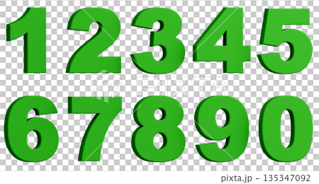 3D背景素材_数字_緑 135347092