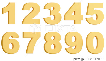 3D背景素材_数字_黄色 3D背景素材_数字_黄色 135347098