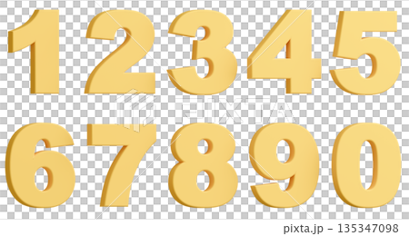 3D背景素材_数字_黄色 3D背景素材_数字_黄色 135347098