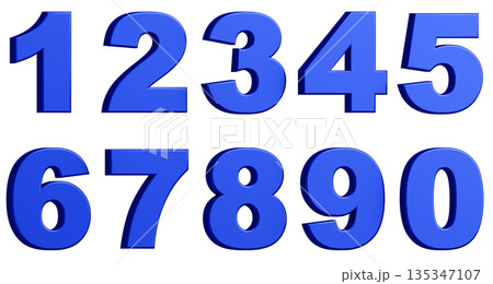 3D背景素材_数字_メタリック_青 3D背景素材_数字_メタリック_青 135347107