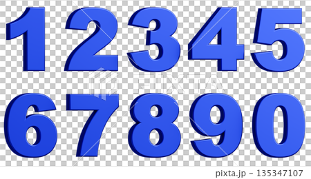 3D背景素材_数字_メタリック_青 3D背景素材_数字_メタリック_青 135347107