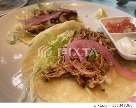 メキシコ料理タコストルティーヤプレート メキシコ料理タコストルティーヤプレート 135347366