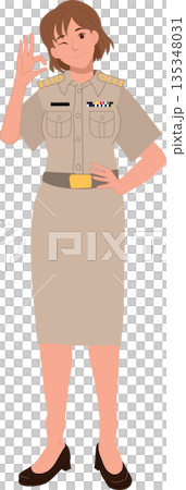 asian female civil servant wearing formal uniform professional public service character asian female civil servant wearing formal uniform professional public service character 135348031