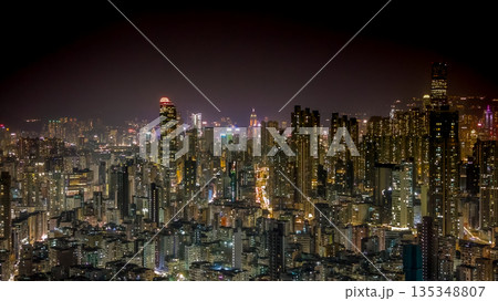 Jan 9 2026 Sham Shui Po Residential Area with Mong Kok Skyline Backdrop 135348807