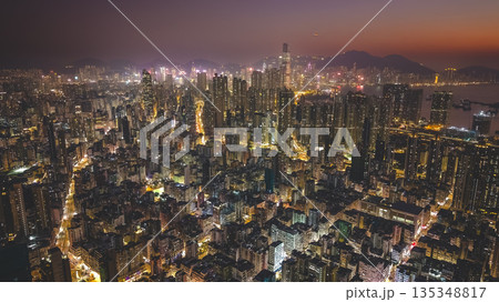 Jan 9 2026 Bustling Streets of Yau Tsim Mong District in Hong Kong 135348817