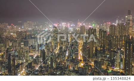 Jan 9 2026 Bustling Streets of Yau Tsim Mong District in Hong Kong 135348824