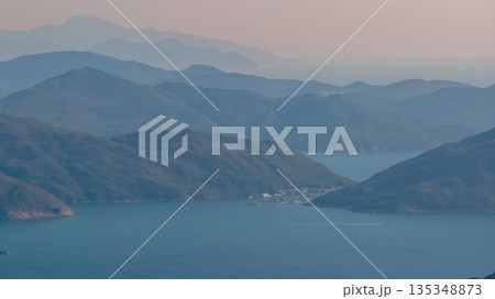 Serene Coastal Mountain Range Over Kau Sai Wan Serene Coastal Mountain Range Over Kau Sai Wan 135348873
