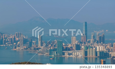 Jan 11 2026 Stunning Victoria Harbour Skyline View at Sunset Hong Kong Jan 11 2026 Stunning Victoria Harbour Skyline View at Sunset Hong Kong 135348893