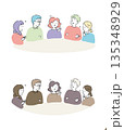大人5名が席に着いて話し合っているイメージ 135348929