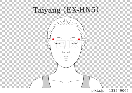 Illustration material of the sun's pressure point (in English) 135349065