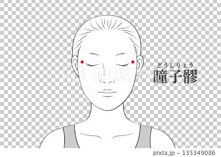 瞳子髎(どうしりょう)のツボのイラスト素材 瞳子髎(どうしりょう)のツボのイラスト素材 135349086