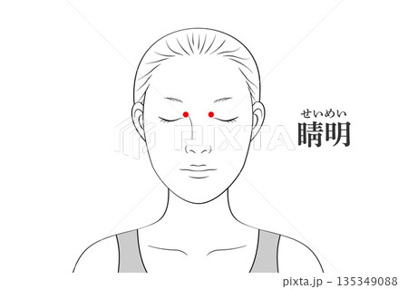 睛明（せいめい）のツボのイラスト素材 135349088