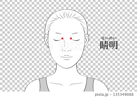 睛明（せいめい）のツボのイラスト素材 135349088