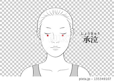 承泣（しょうきゅう）のツボのイラスト素材 135349107