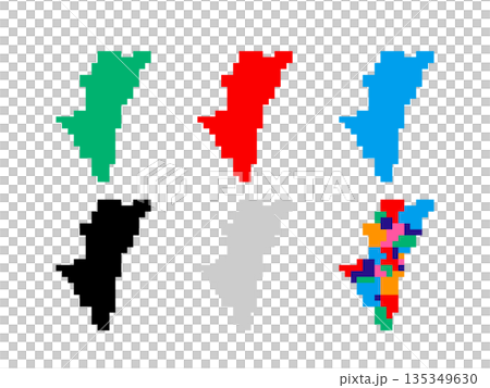 ドット絵の地図＿宮崎県＿角ドット-03 135349630