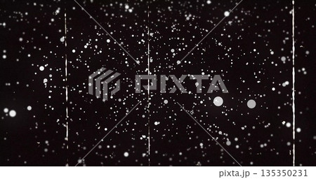 Displaying abstract pattern filling film strip, with white speckles and vertical scratches 135350231