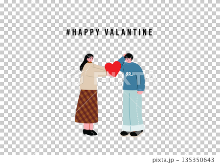 バレンタインデーにチョコレートを渡す女の子 135350643