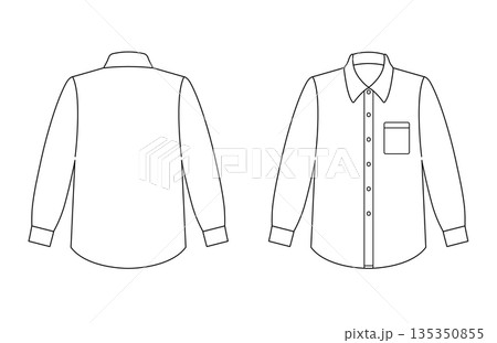 ワイシャツ　長袖　白　ポケット付き 135350855