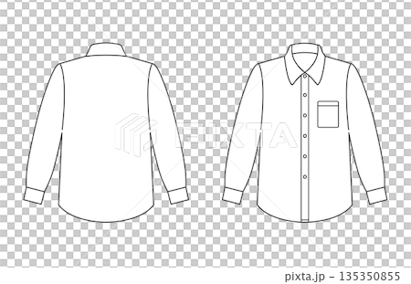 白色長袖襯衫，附口袋 135350855