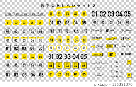 數位裝飾設計套裝,裝飾數字圖標,向量素材 數位裝飾設計套裝,裝飾數字圖標,向量素材 135351370