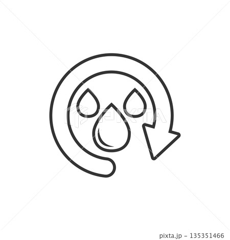 Water drop icon in flat style. Blob recycle vector illustration on white isolated background. Ecology sign business concept. 135351466