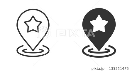 Map pin icon in flat style. gps navigation vector illustration on white isolated background. Locate position business concept. 135351476