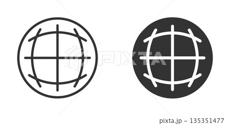 Earth planet icon in flat style. Globe geographic vector illustration on white isolated background. Global communication business concept. 135351477