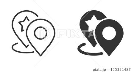 Map pin icon in flat style. gps navigation vector illustration on white isolated background. Locate position business concept. 135351487