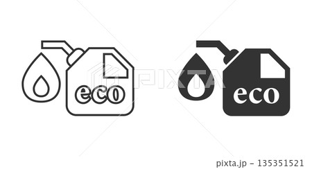 Gasoline canister icon in flat style. Petrol can vector illustration on white isolated background. Fuel container sign business concept. 135351521